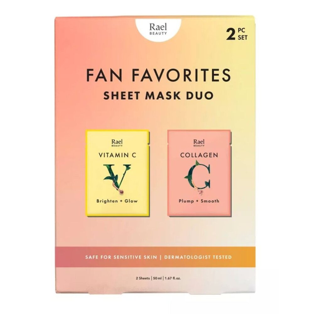 Rael Beauty Fan Favorites Collagen & Vitamin C Facial Sheet Mask Set - 2ct